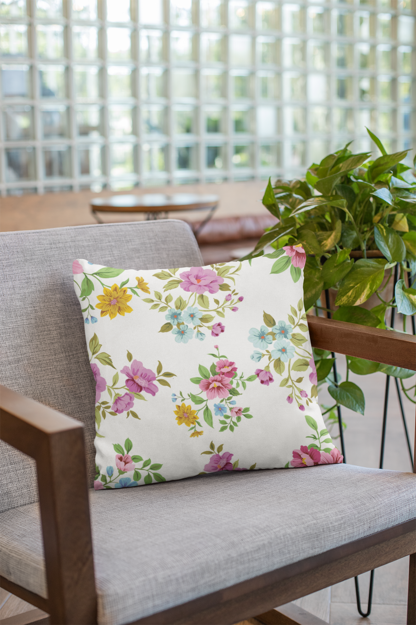 Lifestyle view of digital printed cushion cover #128 | Myyra Jaipur