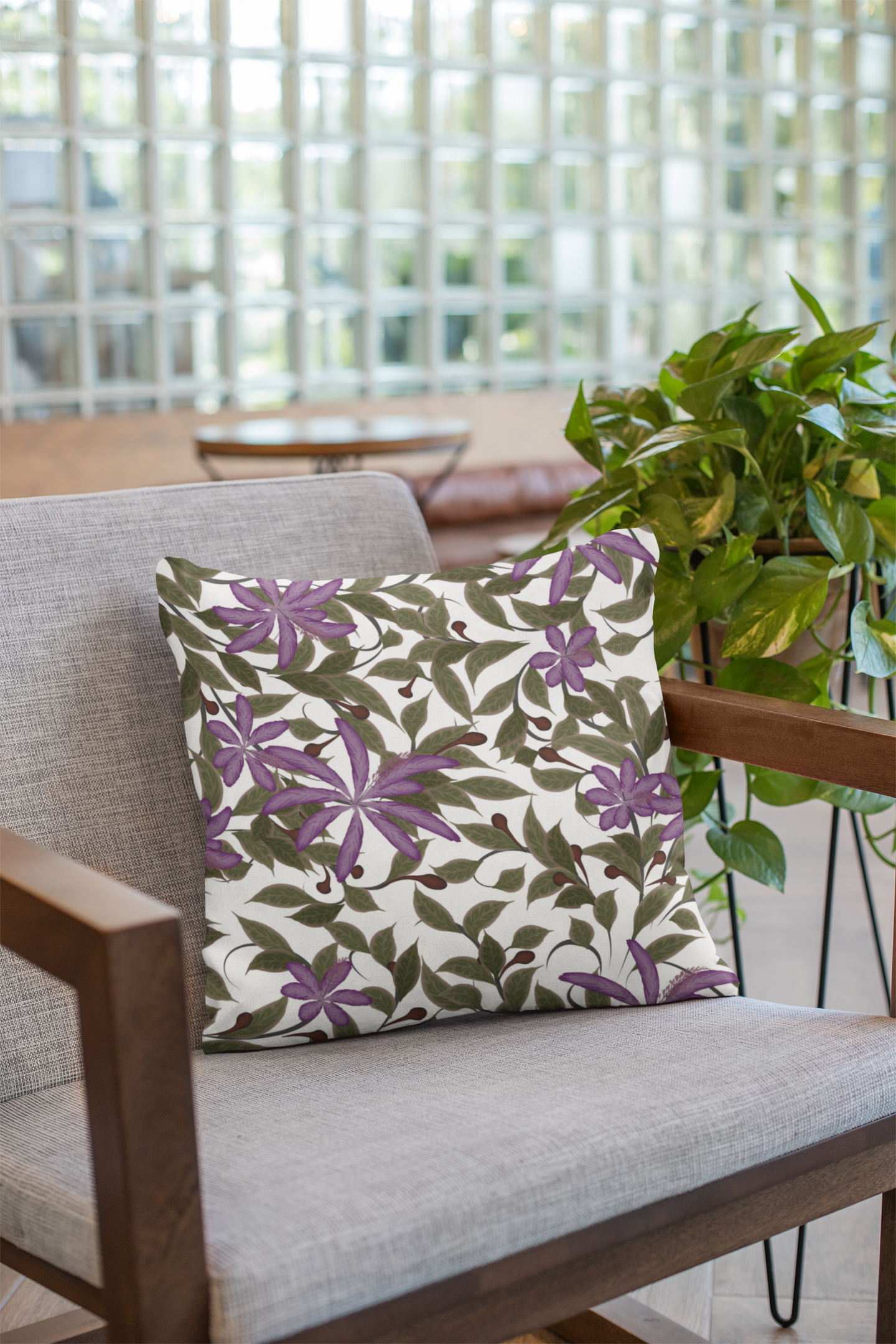 Lifestyle view of digital printed cushion cover #129 | Myyra Jaipur