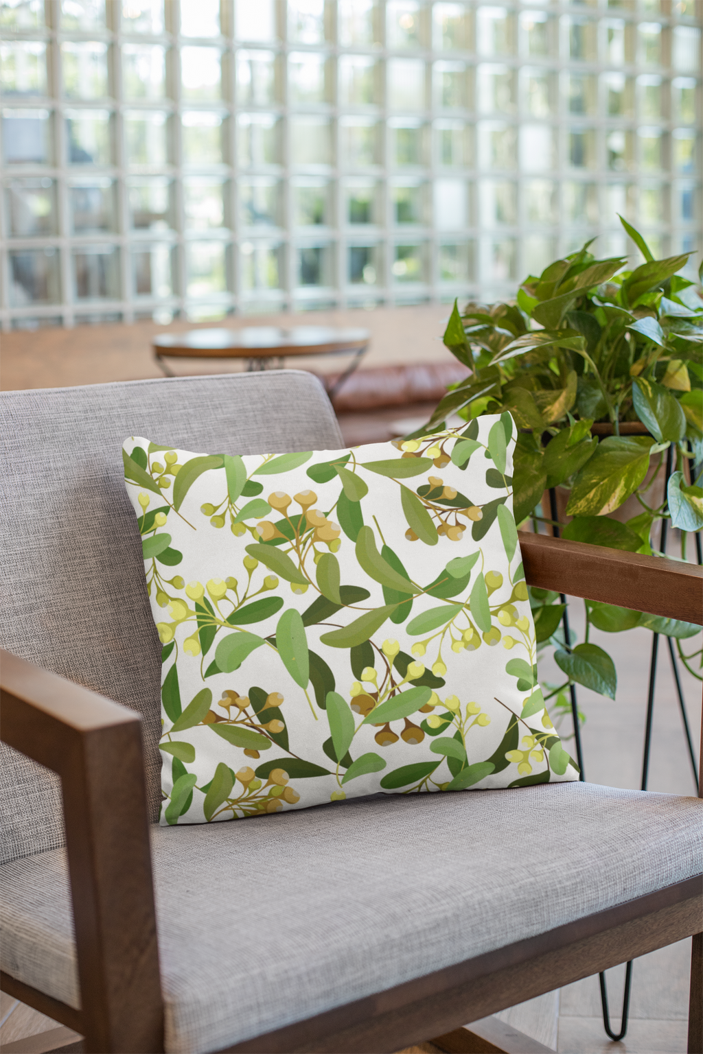 Pair of digital printed cushion covers #130 styled view | Myyra Jaipur