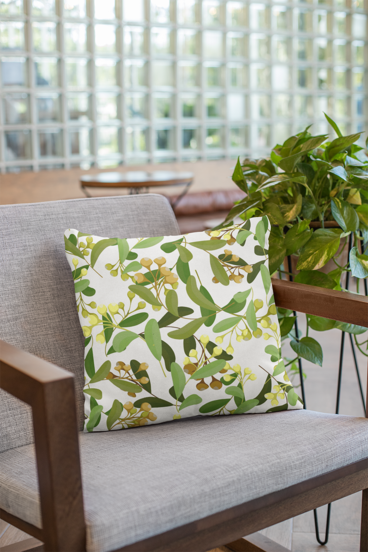Pair of digital printed cushion covers #130 styled view | Myyra Jaipur
