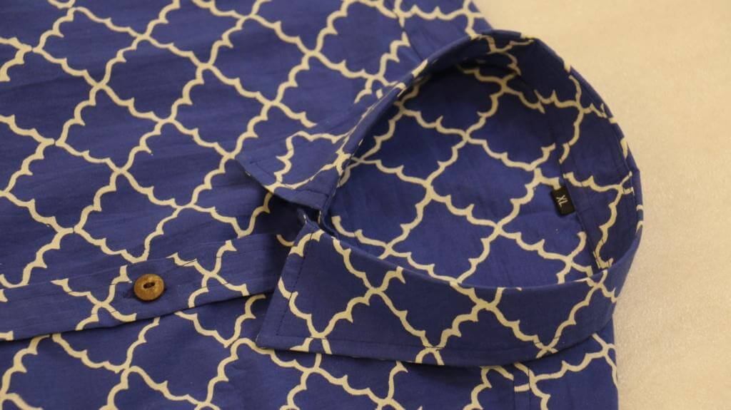 Half Sleeves Shirt Hand Block Printed Cotton