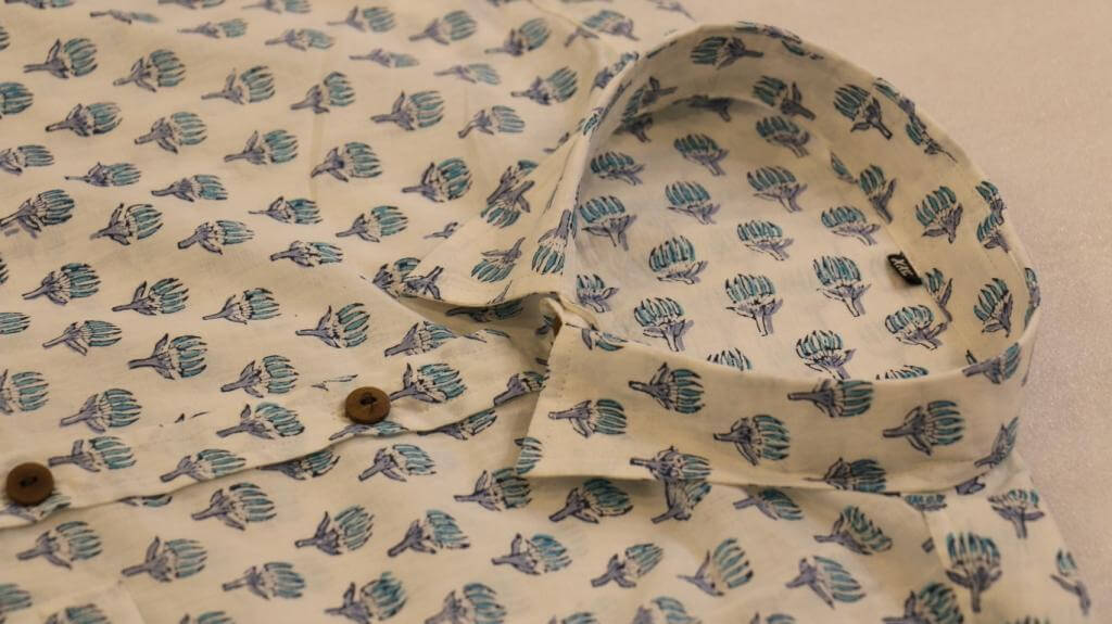 Half Sleeves Shirt Hand Block Printed Cotton