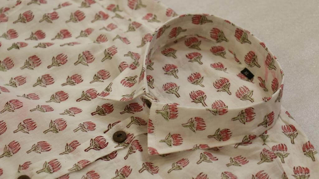 Half Sleeves Shirt Hand Block Printed cotton