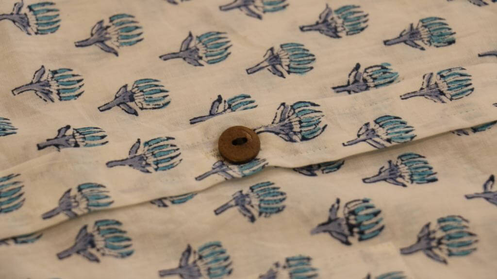 Half Sleeve Shirt Hand Block Printed Cotton
