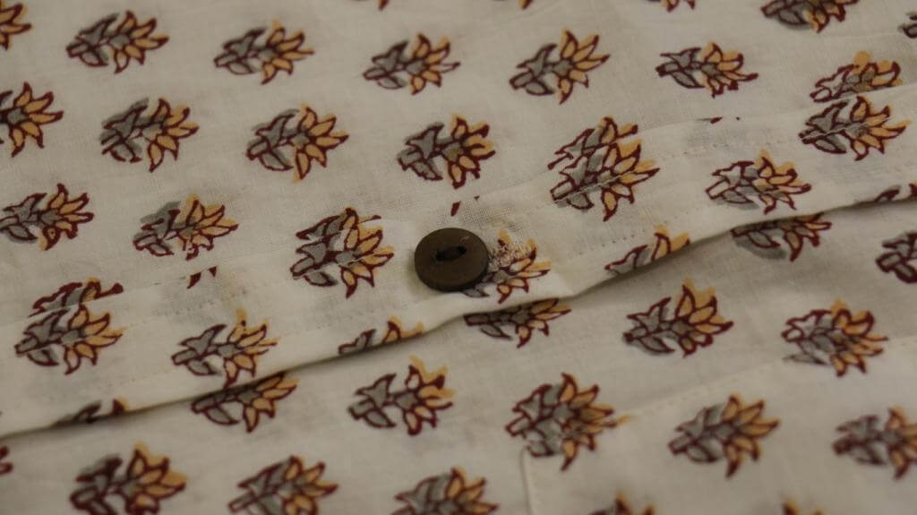 Half Sleeve Shirt Hand Block Printed Cotton