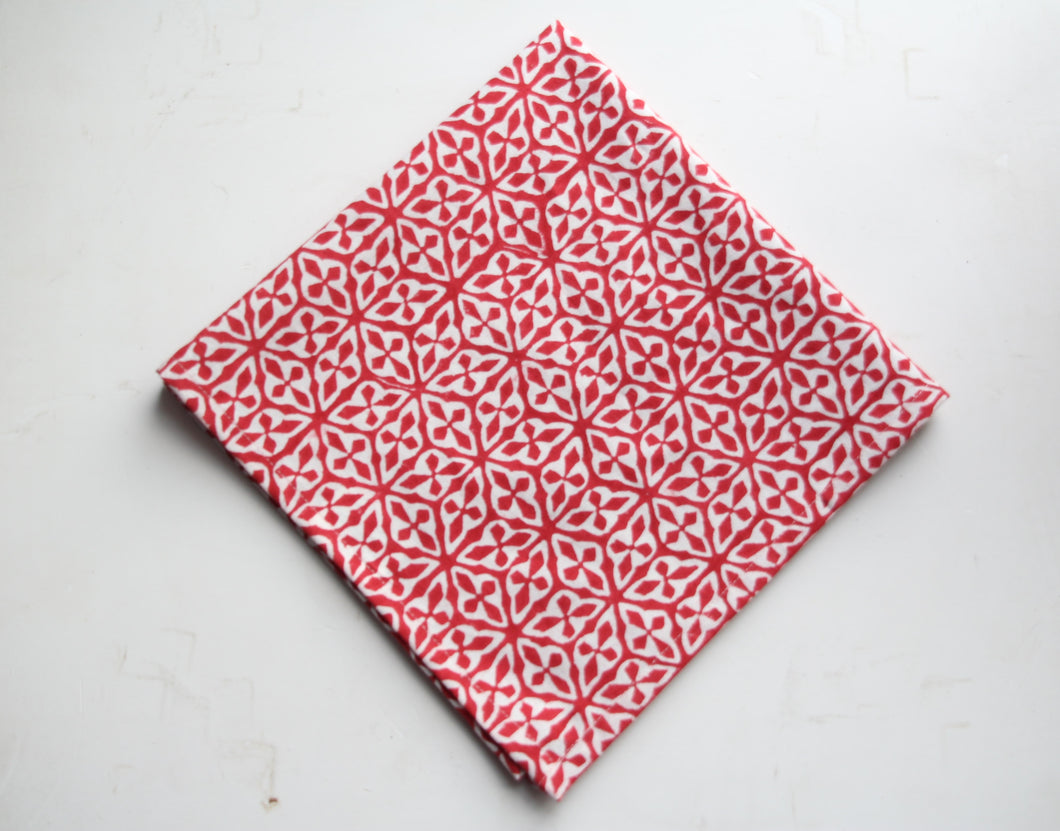Hand Block Printed Cotton Handkerchief