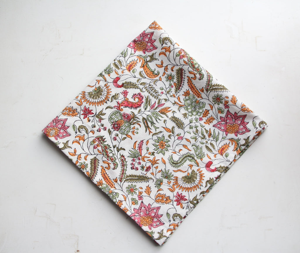 Hand Block Printed Cotton Handkerchief