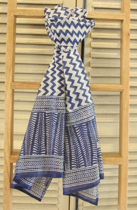 Scarf Hand Block Printed Cotton - MYYRA