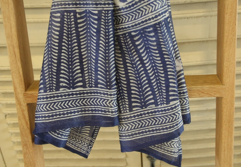 Scarf Hand Block Printed Cotton - MYYRA