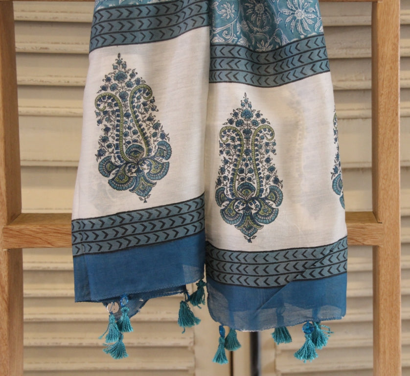 Scarf  Hand Block Printed Cotton - MYYRA