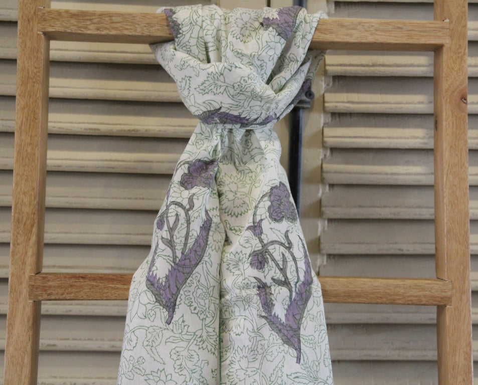 Scarf  Hand Block Printed Cotton - MYYRA