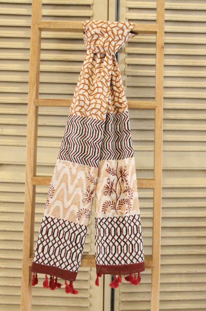 Scarf Hand Block Printed Cotton - MYYRA