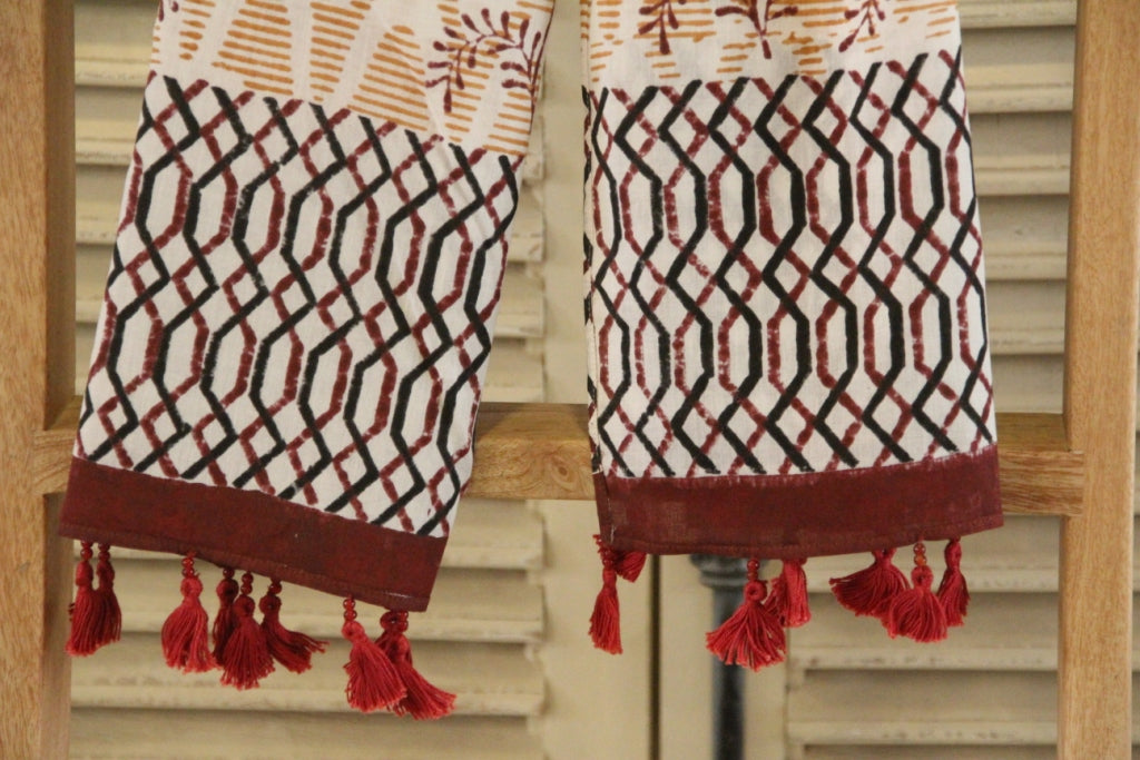 Scarf Hand Block Printed Cotton - MYYRA