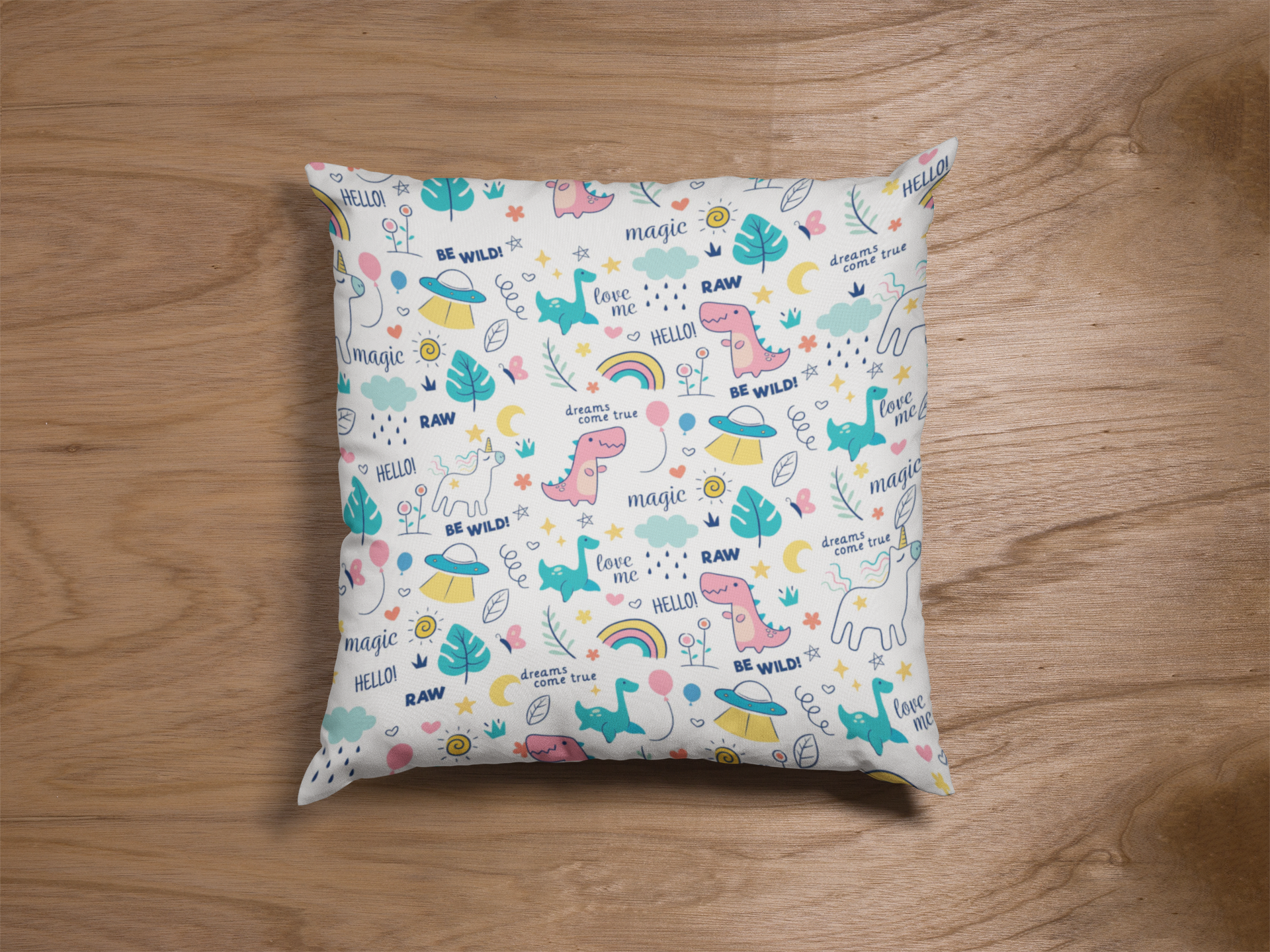 Close-up of digital print on kids prints cushion cover #23 | Myyra Jaipur