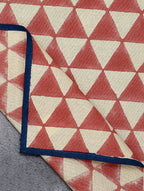 Close-up of hand block print on organic cotton napkin | Myyra Jaipur