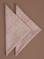 Close-up of hand block print on organic cotton napkin | Myyra Jaipur