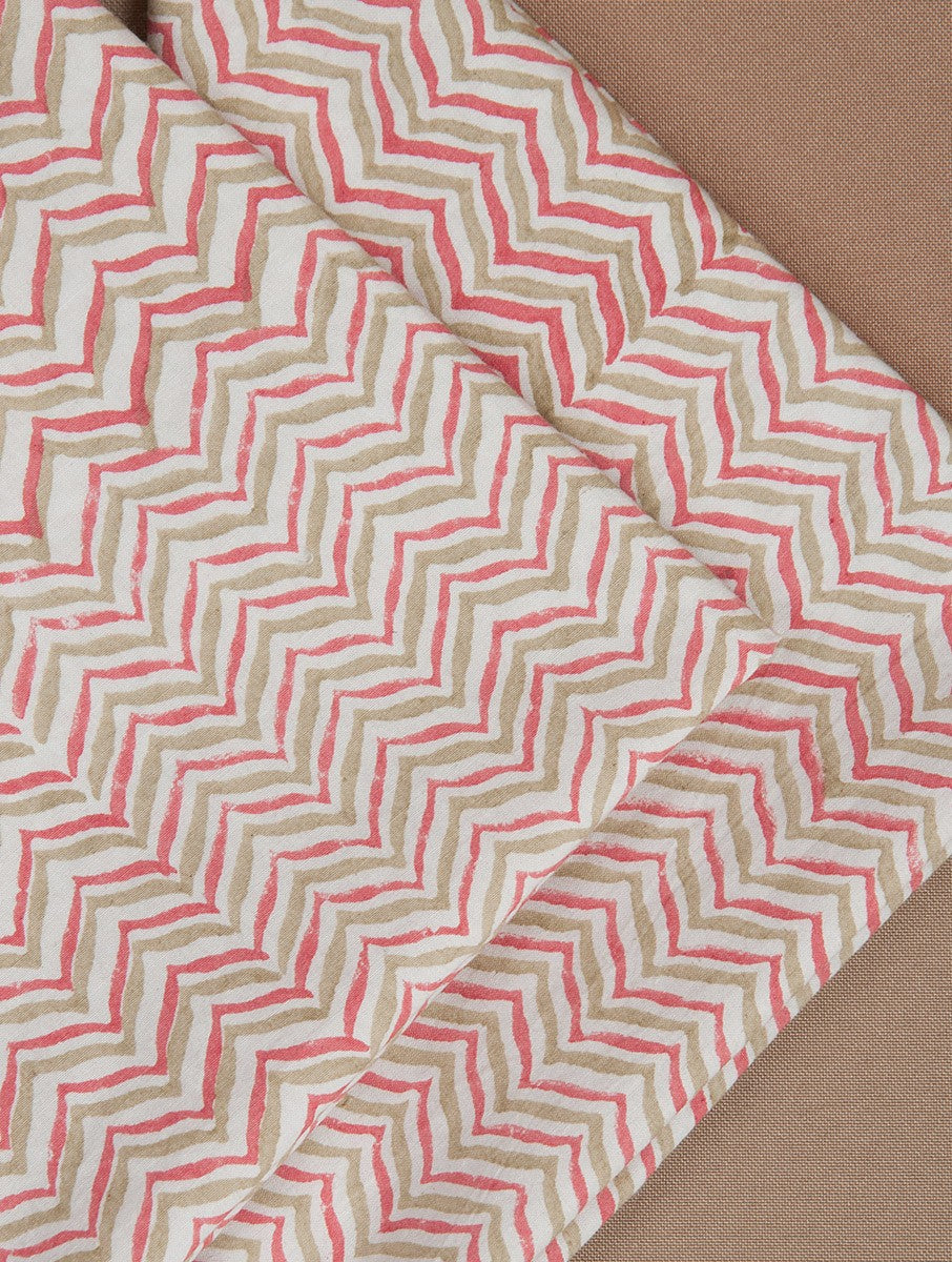 Napkin folded showing pattern repeat of hand block print | Myyra Jaipur