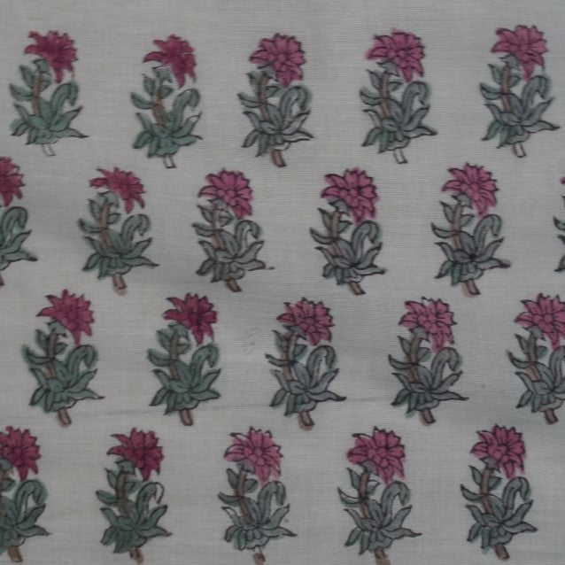 Hand block printed organic cotton fabric yardage from Myyra Jaipur