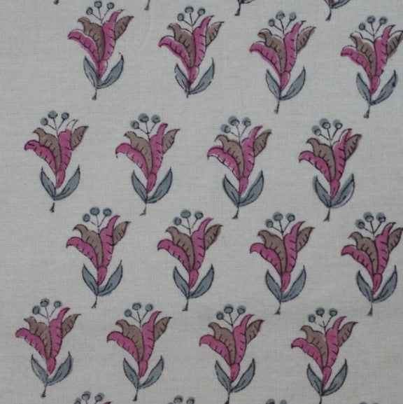 Hand block printed organic cotton fabric yardage from Myyra Jaipur