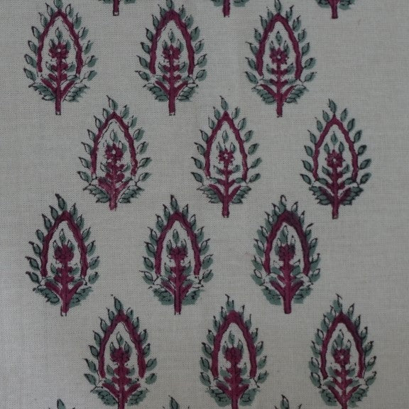 Hand block printed organic cotton fabric yardage from Myyra Jaipur