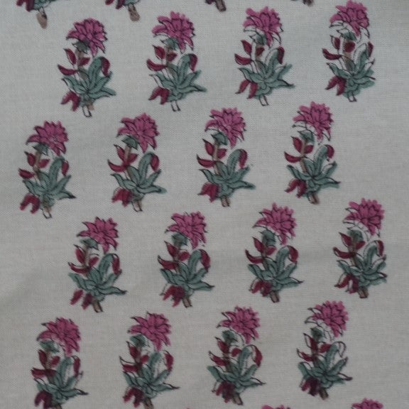 Hand block printed organic cotton fabric yardage from Myyra Jaipur