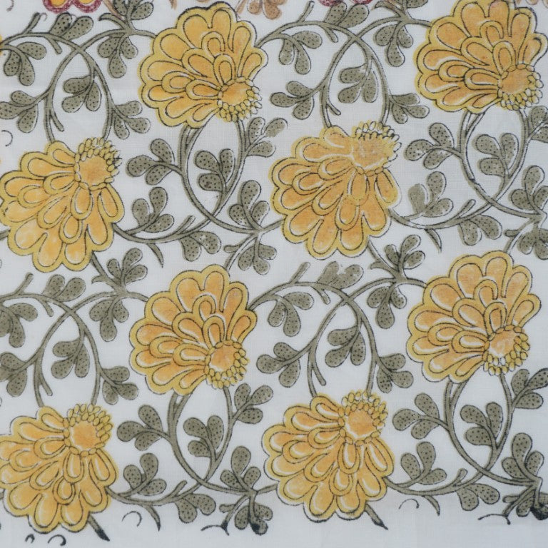 Hand block printed organic cotton fabric yardage from Myyra Jaipur