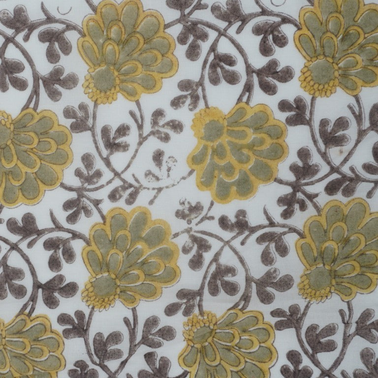 Hand block printed organic cotton fabric yardage from Myyra Jaipur