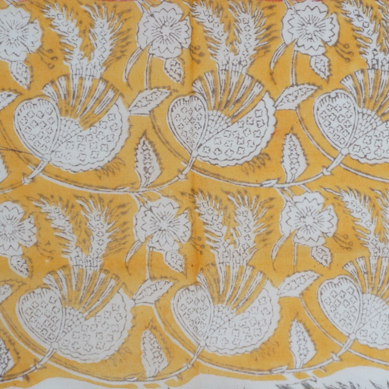Hand block printed organic cotton fabric yardage from Myyra Jaipur