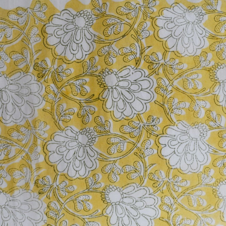 Hand block printed organic cotton fabric yardage from Myyra Jaipur