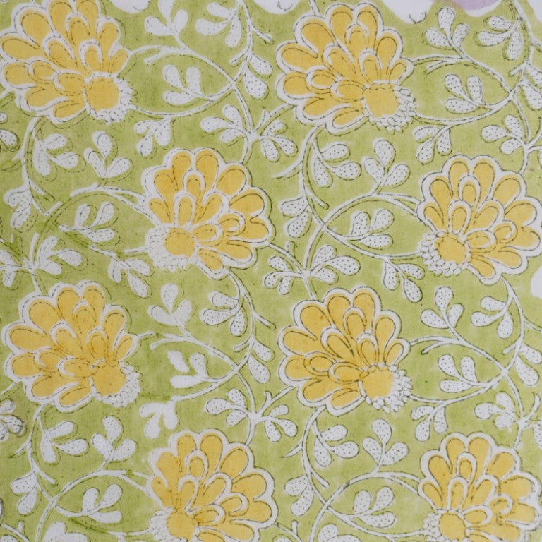 Hand block printed organic cotton fabric yardage from Myyra Jaipur