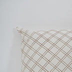 Close-up of hand block print on organic cotton cushion cover | Myyra Jaipur