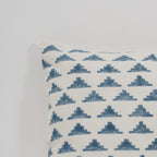 Close-up of hand block print on organic cotton cushion cover | Myyra Jaipur