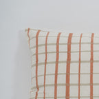 Close-up of hand block print on organic cotton cushion cover | Myyra Jaipur