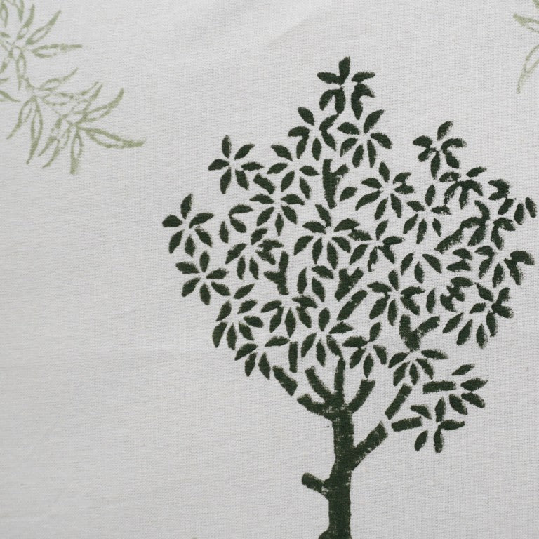 Cushion cover folded showing pattern repeat of hand block print | Myyra Jaipur