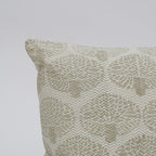 Close-up of hand block print on organic cotton cushion cover | Myyra Jaipur