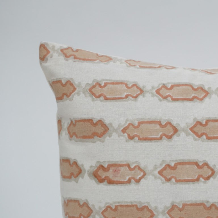 Cushion cover folded showing pattern repeat of hand block print | Myyra Jaipur