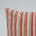 Close-up of hand block print on organic cotton cushion cover | Myyra Jaipur