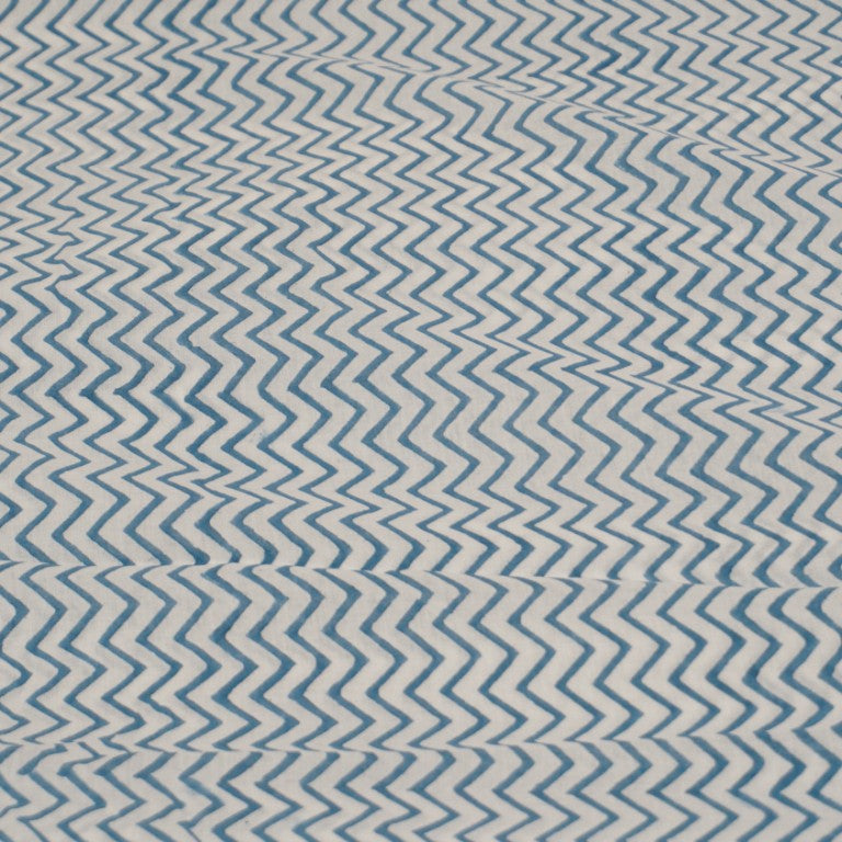 Close-up of hand block print on organic cotton fabric by the yard | Myyra Jaipur