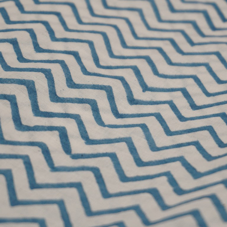 Fabric by the yard folded showing pattern repeat of hand block print | Myyra Jaipur
