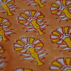 Fabric by the yard folded showing pattern repeat of hand block print | Myyra Jaipur
