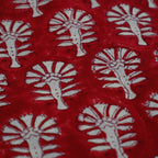 Fabric by the yard folded showing pattern repeat of hand block print | Myyra Jaipur