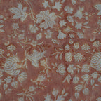 Close-up of hand block print on organic cotton running fabric | Myyra Jaipur