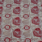 Close-up of hand block print on organic cotton running fabric | Myyra Jaipur