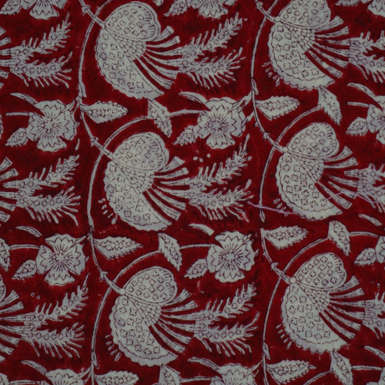 Hand block printed organic cotton fabric yardage from Myyra Jaipur