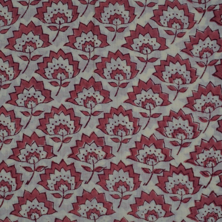 Hand block printed organic cotton fabric yardage from Myyra Jaipur
