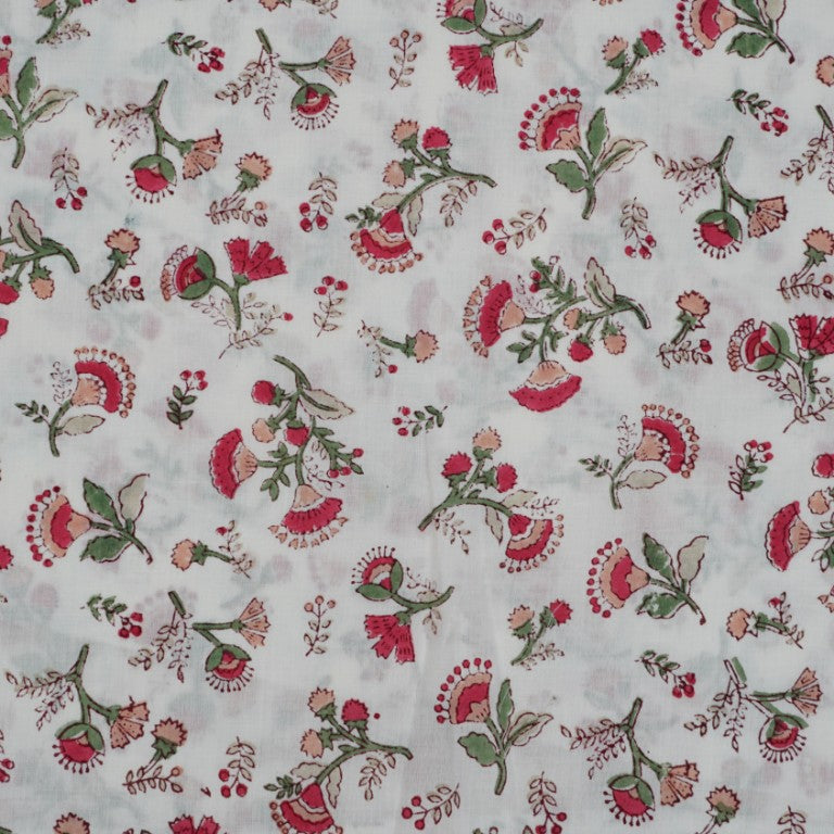 Hand block printed organic cotton fabric yardage from Myyra Jaipur