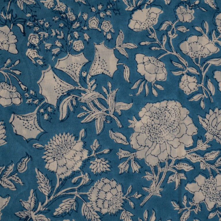 Hand block printed organic cotton fabric yardage from Myyra Jaipur