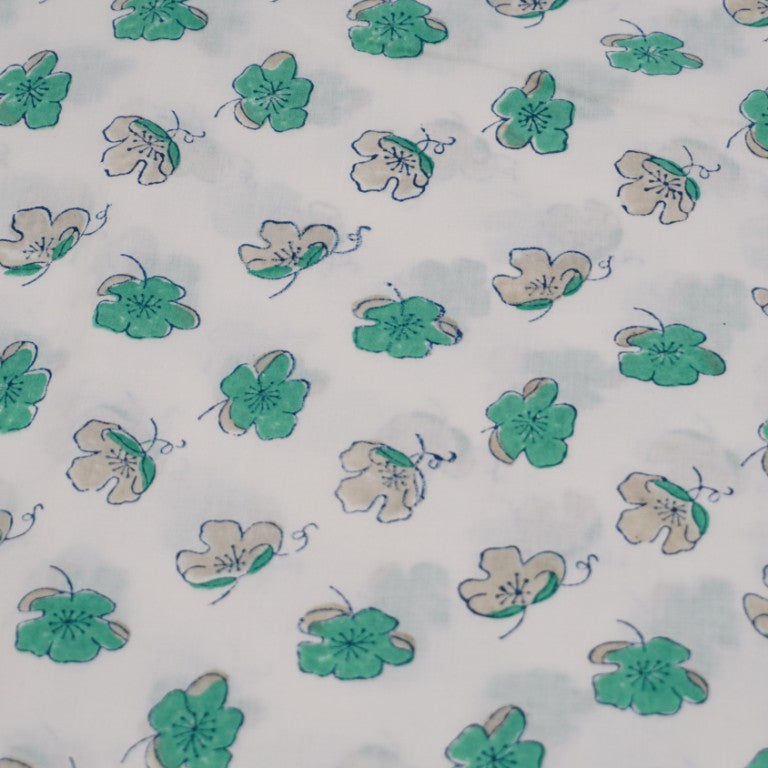 Hand block printed organic cotton fabric yardage from Myyra Jaipur