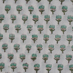 Hand block printed organic cotton fabric yardage from Myyra Jaipur