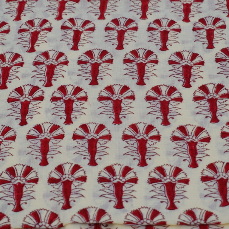 Hand block printed organic cotton fabric yardage from Myyra Jaipur